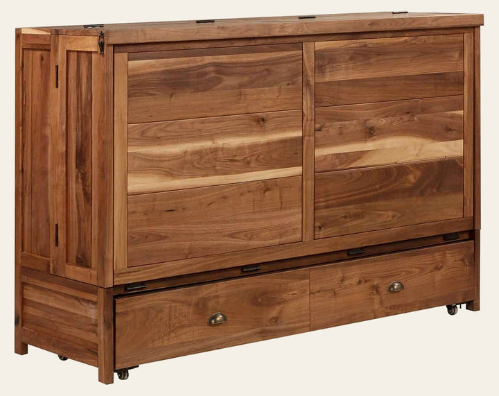 Murphy cabinet bed in Black Walnut finish, closed as a compact cabinet - solid black walnut - Whats New Furniture Portland OR