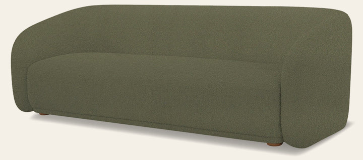 Finn 3-Seater Sofa in Pasha Army fabric - angled three-quarter view - mid-century modern - Whats New Furniture Portland OR