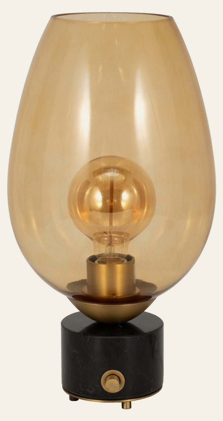 Mikeno amber glass table lamp with marble base - Sagebrook Home - Whats New Furniture Portland OR
