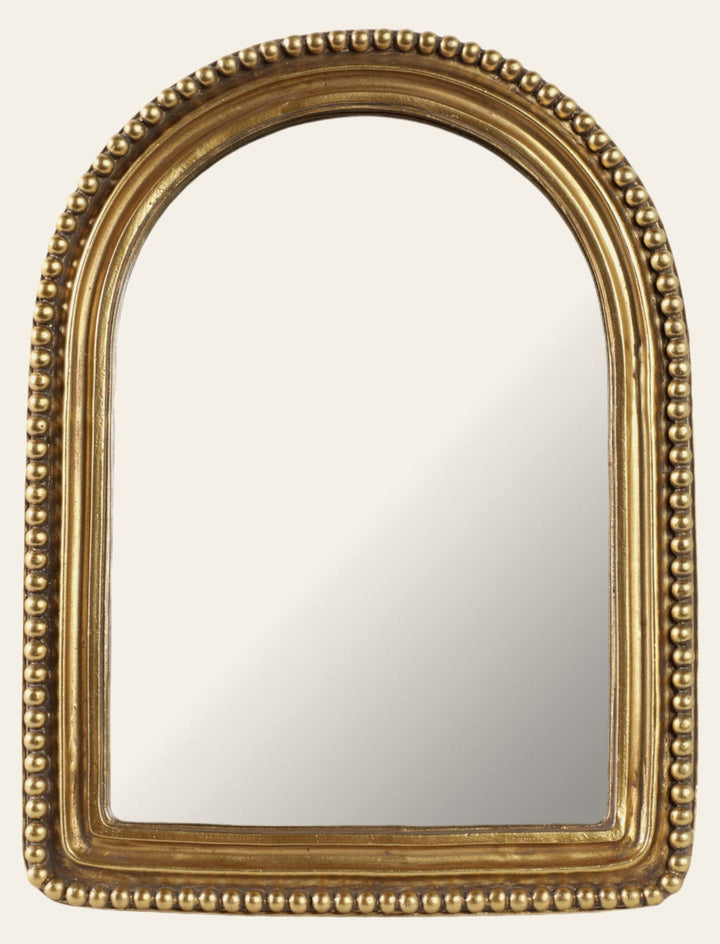 Gold beaded arch tabletop vanity mirror 5x7 - Sagebrook Home - Whats New Furniture Portland OR