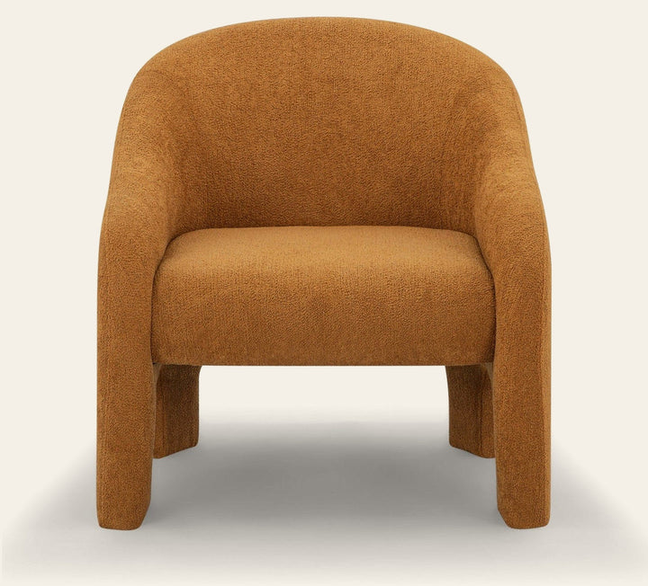 Wren Armchair in Amber - curved boucle armchair private label - Whats New Furniture Portland OR