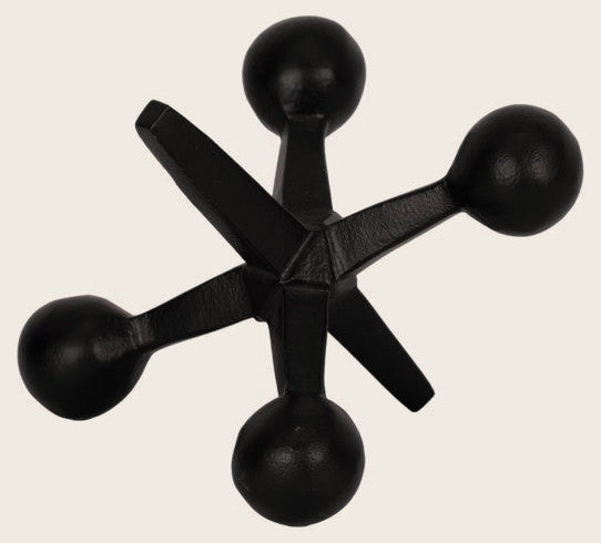 Black Metal Jacks front view - sculpture by Sagebrook Home - Whats New Furniture Portland OR