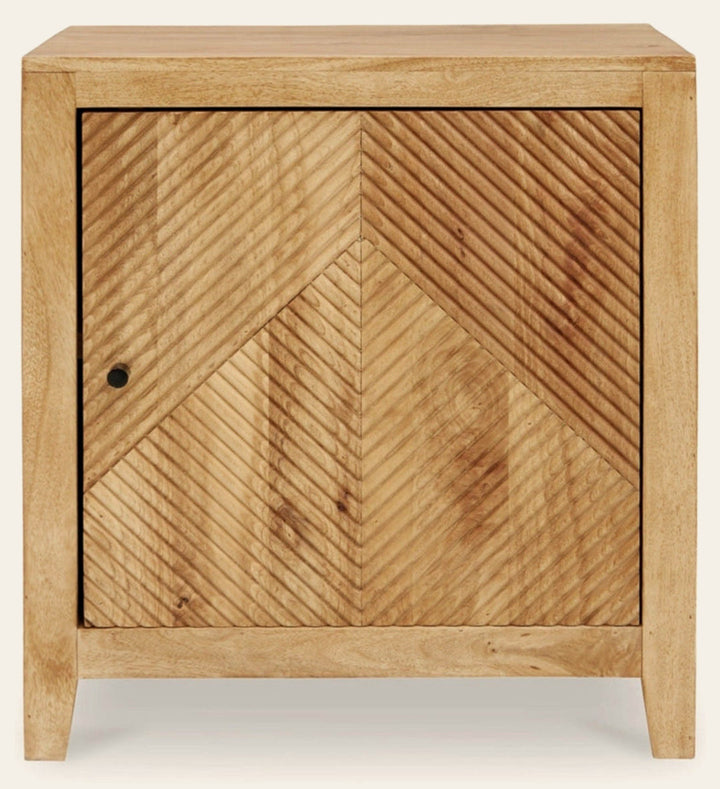 Emberton Accent Cabinet in Natural Mango Wood - mango wood accent cabinet by Ashley - Whats New Furniture Portland OR