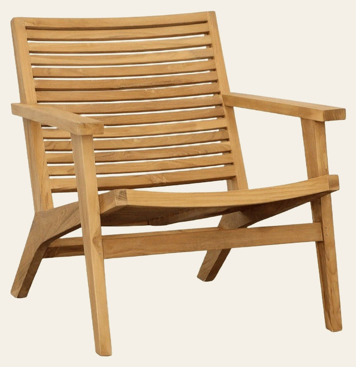 Janine Outdoor Occasional Chair in natural teak - teak outdoor lounge chair by Dovetail - Whats New Furniture Portland OR