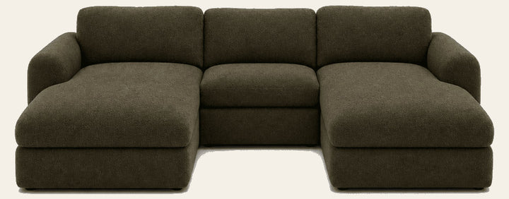 Drift Compact U 149" in Vintage Moss - Whats New Furniture Portland OR