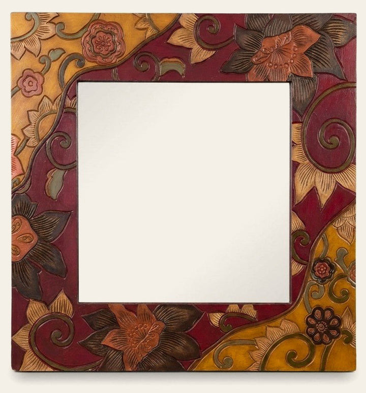 Red & Yellow Mirror - consignment furniture Portland - Whats New Furniture Portland OR