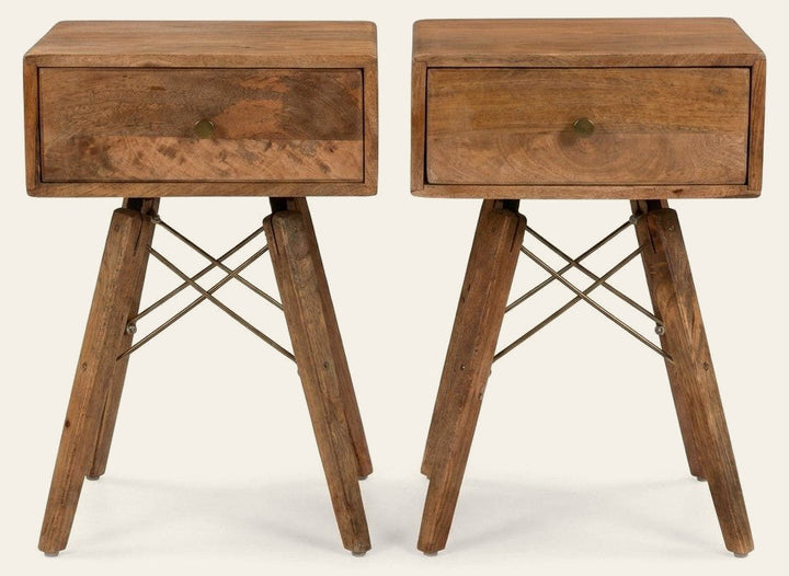 Set of 2 Walnut Nightstands - consignment furniture Portland - Whats New Furniture Portland OR