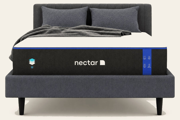 The Nectar Classic Mattress on upholstered bed - studio - What's New Furniture Portland, Oregon