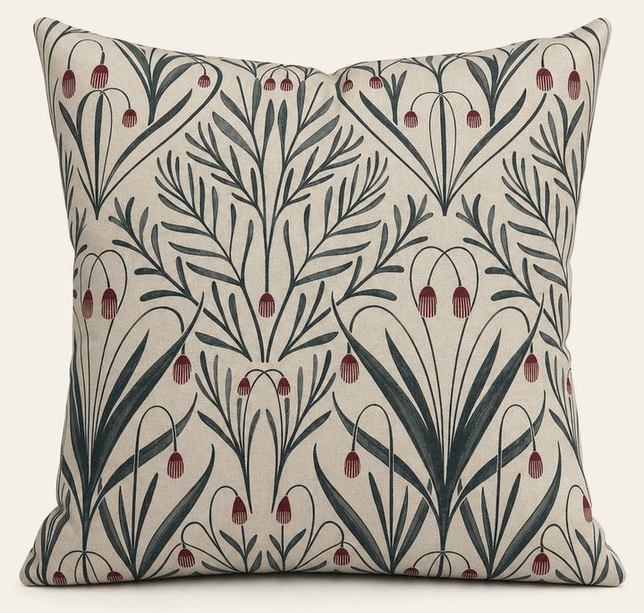 Tendril Williamsburg botanical throw pillow front view by Decor Fifty-Five - Whats New Furniture Portland OR