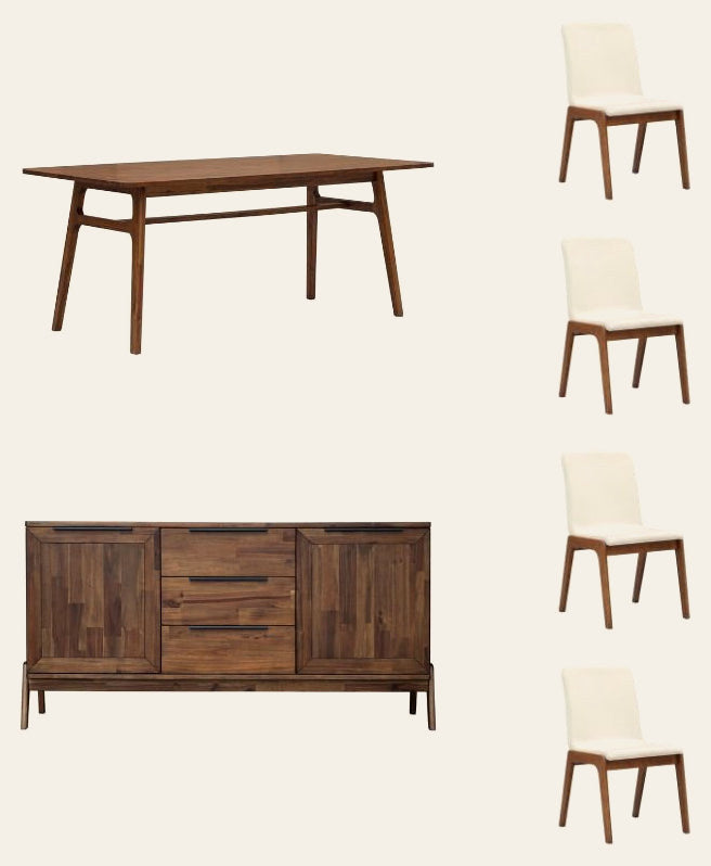 Remix Dining Table Set with Cream Chairs - dining table by LH Imports - Whats New Furniture Portland OR