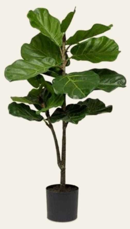 Faux fiddle leaf fig tree in black nursery pot - Whats New Furniture Portland OR