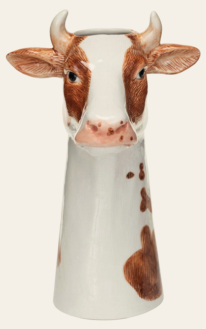 Hand-Painted Stoneware Cow Vase — What's New Furniture Portland