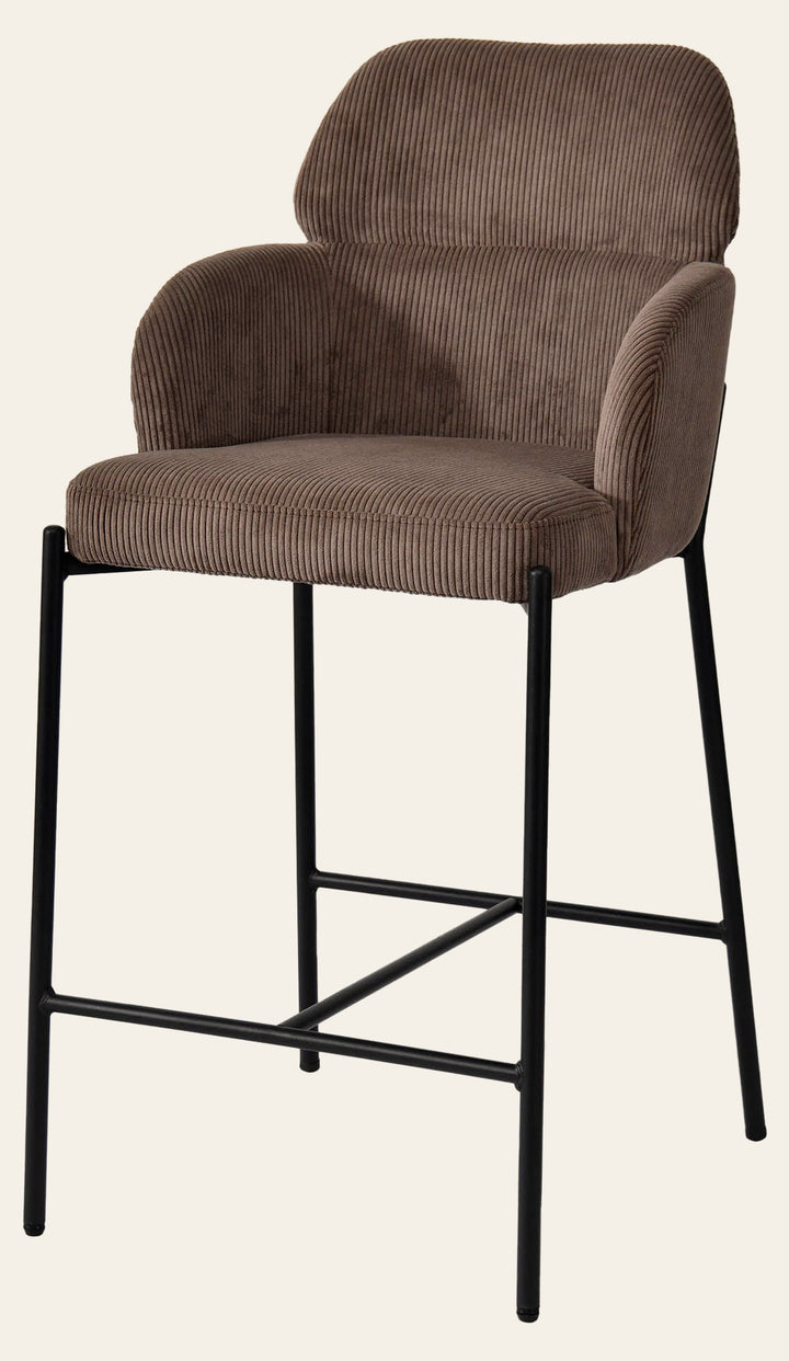 Allegra Counter Stool in Corduroy Brown - Whats New Furniture Portland