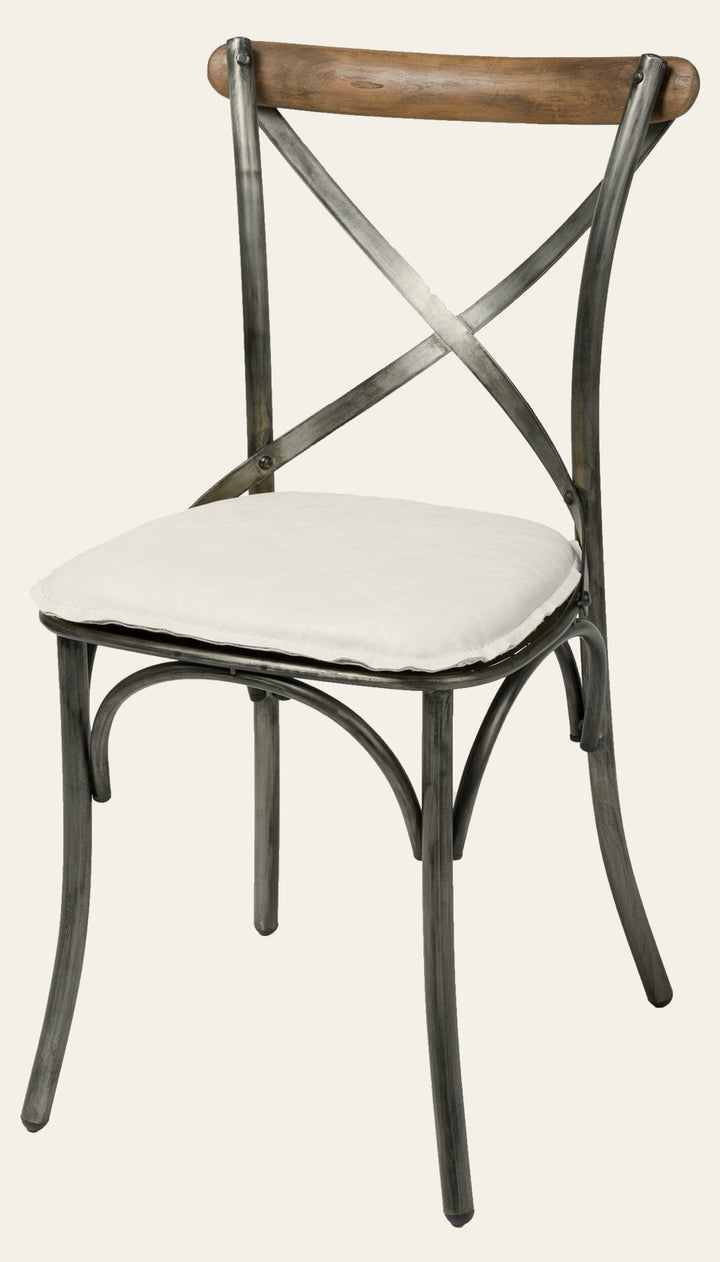 Metal Crossback Dining Chair in White - dining chair by LH Imports - Whats New Furniture Portland OR