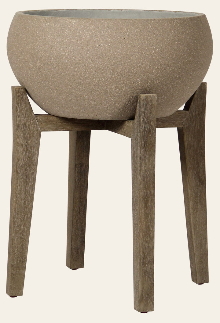Patio Standing Urn Large in Brown Stone - home decor by LH Imports - Whats New Furniture Portland OR