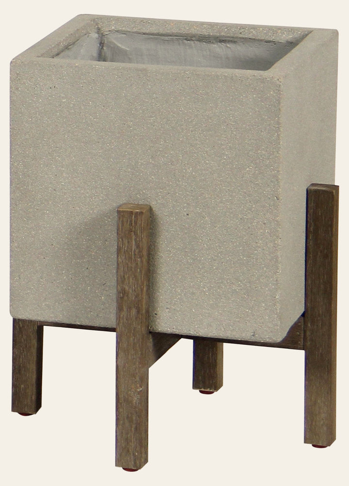 Patio Square Standing Planter in Natural Stone - home decor by LH Imports - Whats New Furniture Portland OR