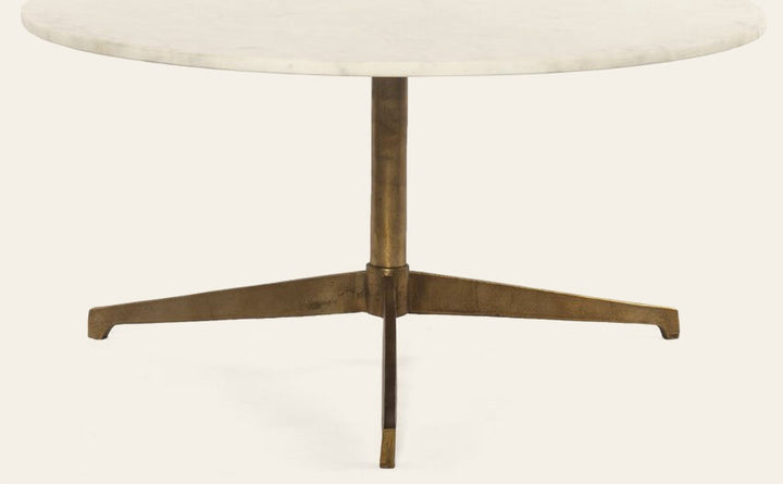 Helen Round Coffee Table Polished White Marble - Whats New Furniture Portland OR