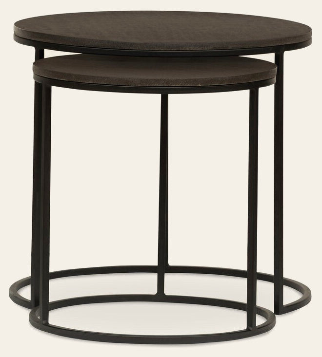 Lavastone Nesting Tables Black Lavastone - End Table by Four Hands - What's New Furniture Portland