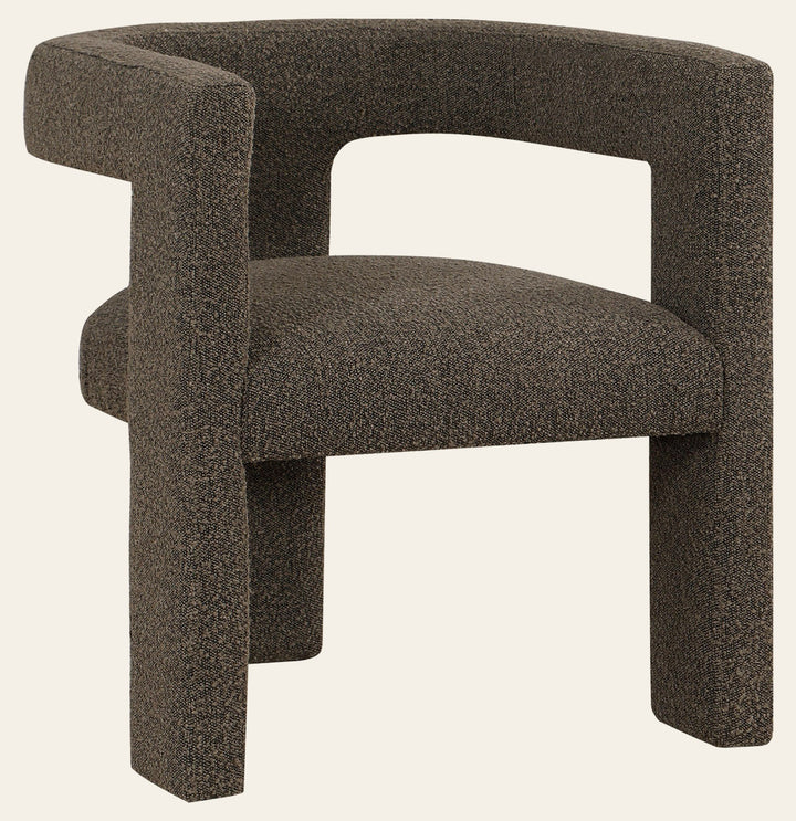 Petra Boucle Upholstered Accent Side Chair Chocolate Brown - What's New Furniture Portland