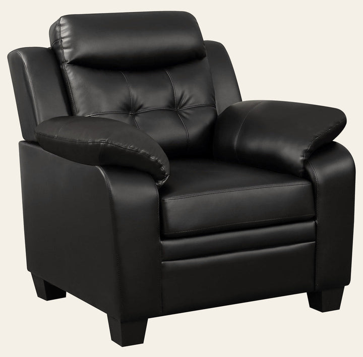 Finley Upholstered Padded Arm Tufted Accent Chair Black - What's New Furniture Portland
