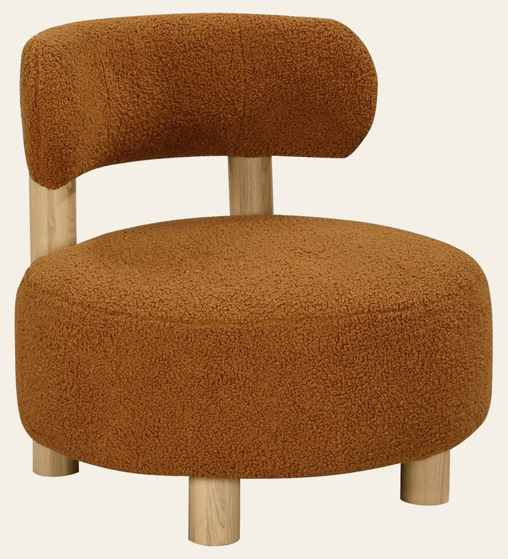 Zonie Boucle Upholstered Barrel Back Accent Chair Orange - What's New Furniture Portland