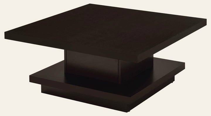Reston Square Engineered Wood Coffee Table with Casters Cappuccino - What's New Furniture Portland