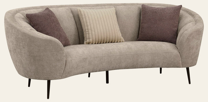 Ellorie Upholstered Channel Back Curved Sofa Beige - What's New Furniture Portland