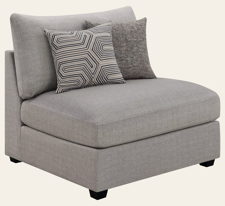 Cambria Upholstered Armless Chair Grey - What's New Furniture Portland