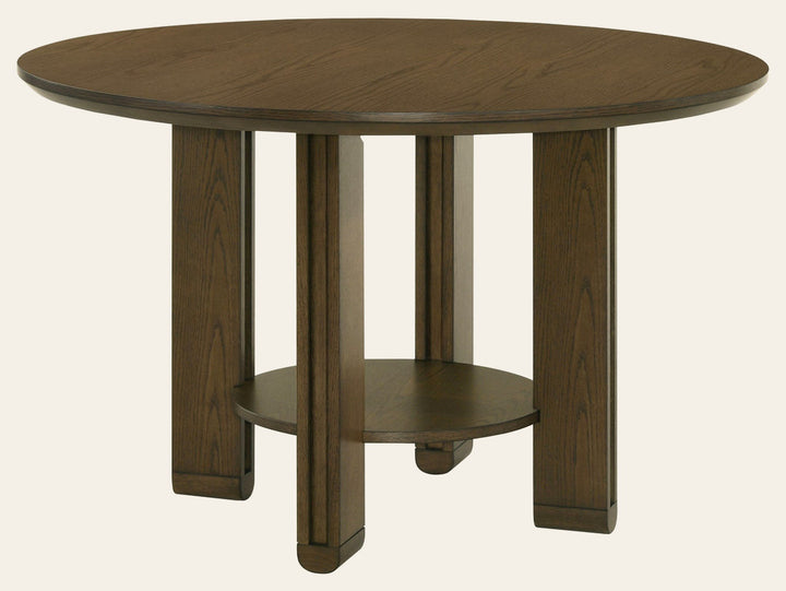 Ottowa 47-inch Round Wood Dining Table with Shelf Brown - What's New Furniture Portland