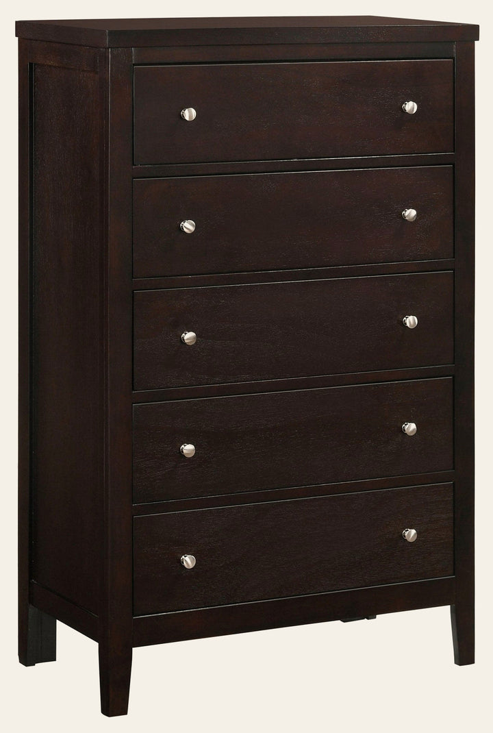 Carlton 5-drawer Bedroom Chest Cappuccino - What's New Furniture Portland