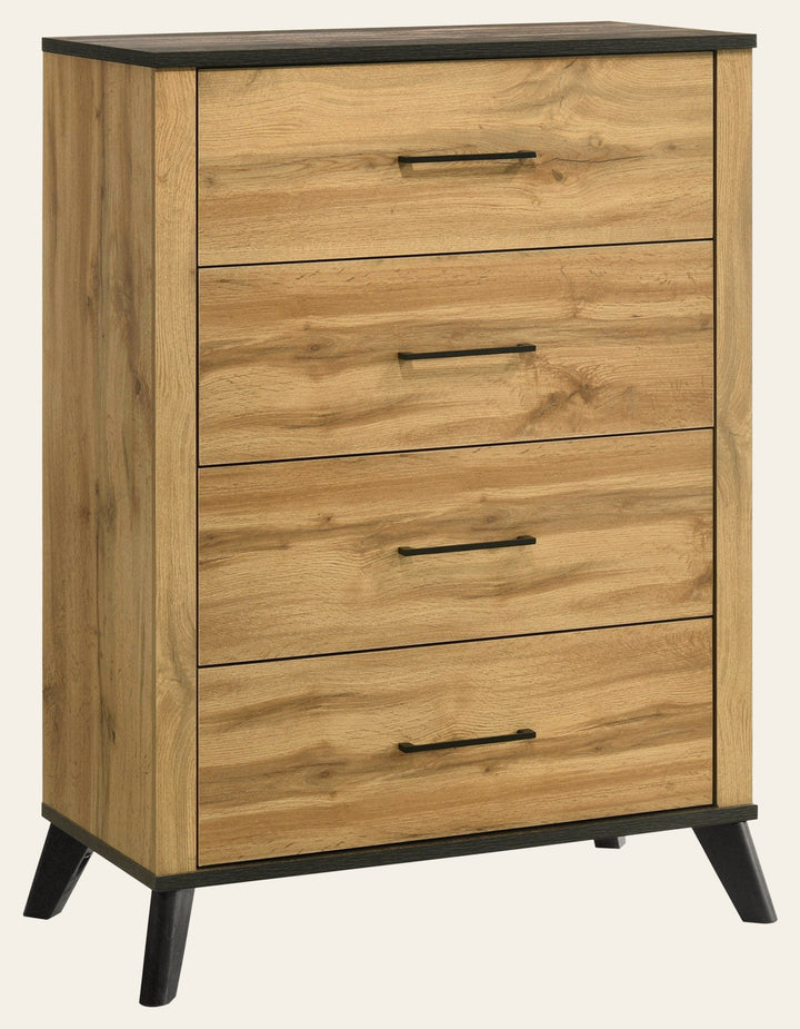Kaywood 4-drawer Bedroom Chest of Drawers Natural Pine - What's New Furniture Portland