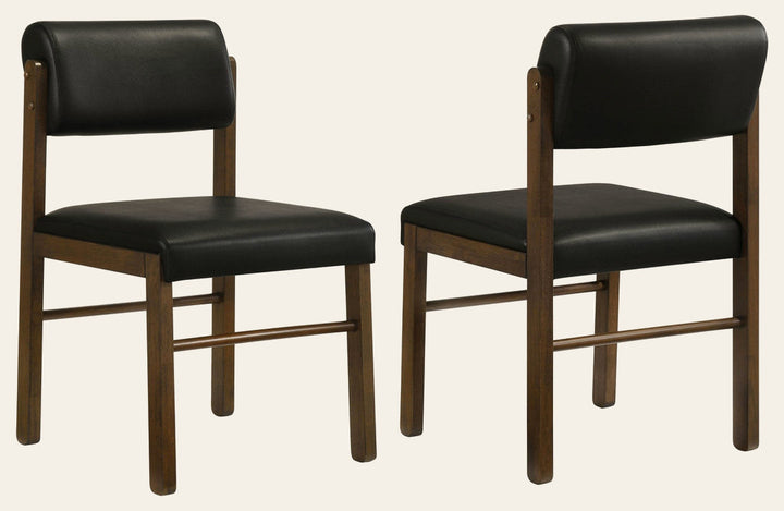 Kehoe Upholstered Dining Side Chair Black and Walnut - What's New Furniture Portland