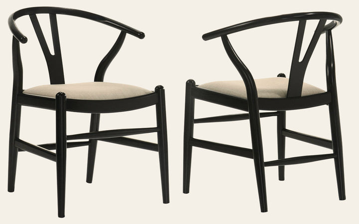 Crestmont Wood Wishbone Dining Side Chair Black - What's New Furniture Portland