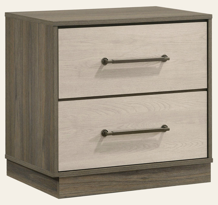 Fenwick 2-drawer Nightstand Bedside Table Grey Oak - What's New Furniture Portland