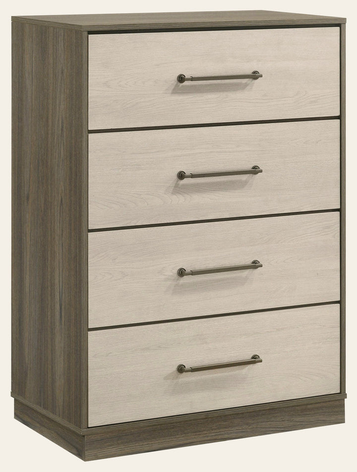 Fenwick 4-drawer Chest of Drawers Grey Oak - What's New Furniture Portland