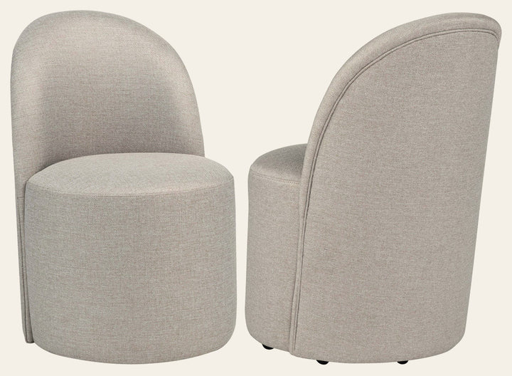 Aubrey Upholstered Barrel Dining Side Chair Beige - What's New Furniture Portland