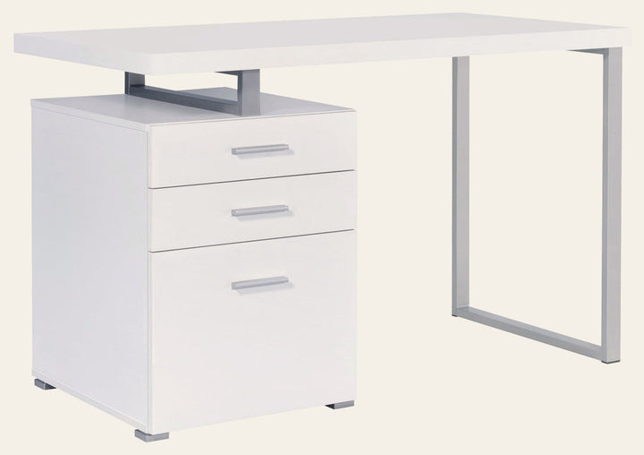 Brennan 47-inch 3-drawer Office Computer Desk White - What's New Furniture Portland
