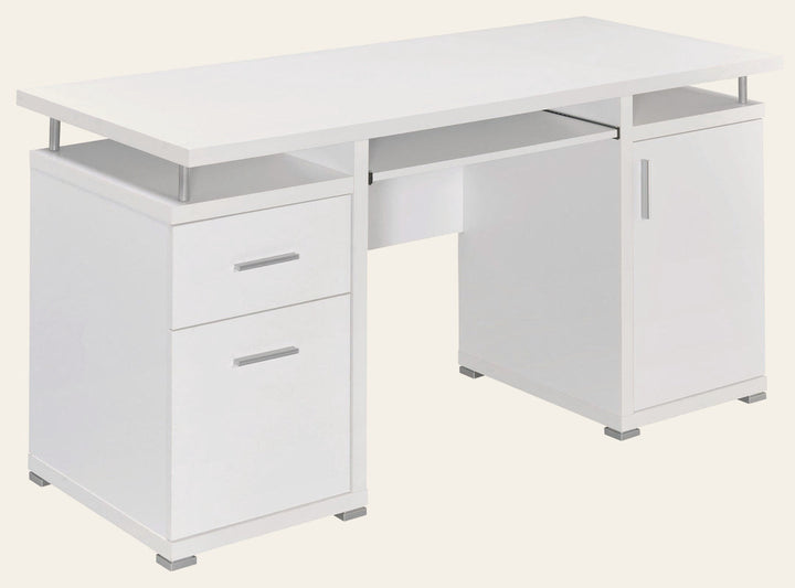 Tracy 55-inch 2-drawer Office Computer Desk White - What's New Furniture Portland