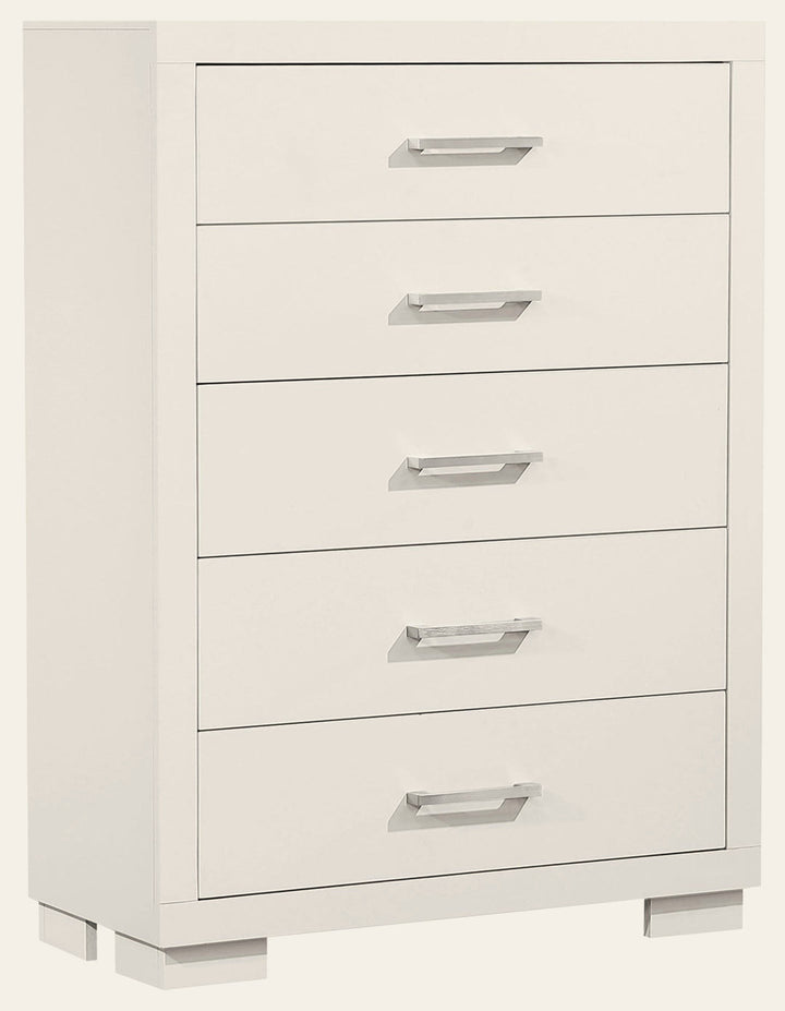 Jessica 5-drawer Bedroom Chest Snow White - What's New Furniture Portland