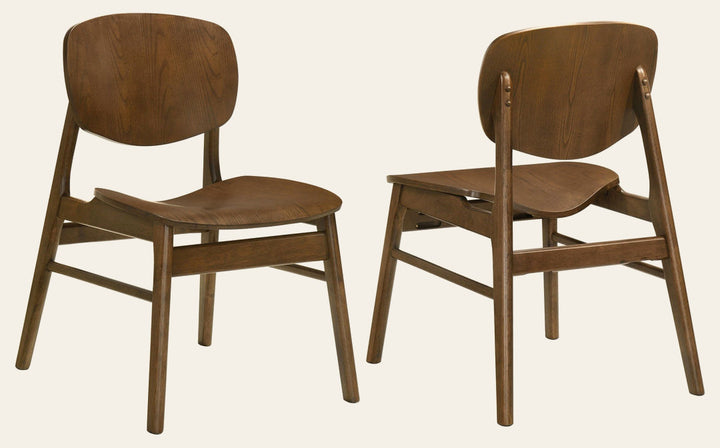 Benford Dining Side Chair Wood Seat Dark Brown - What's New Furniture Portland