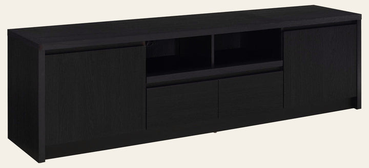 Winfield 78-inch 2-door TV Stand Media Console Black - What's New Furniture Portland