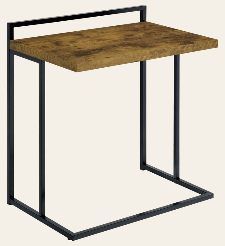 Dani Rectangular C-Shaped Sofa Side Table Rustic Nutmeg - What's New Furniture Portland