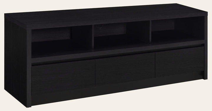 Rutland 59-inch 3-drawer TV Stand Media Console Black - What's New Furniture Portland