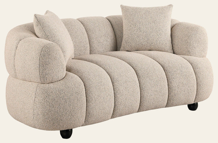 Whitney Contemporary Channel Tufted Woven Fabric Upholstered Loveseat - What's New Furniture Portland