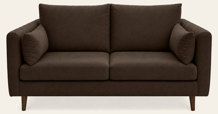 Fitz Apartment Sofa in Mythic Chocolate - mid-century channel-arm sofa by Stylus - Whats New Furniture Portland OR