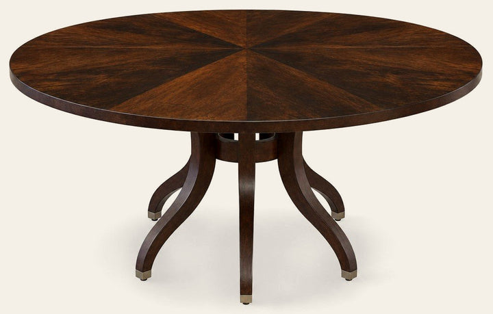 Dark walnut square dining table by Ethan Allen with a 60-inch top - Whats New Furniture Portland OR