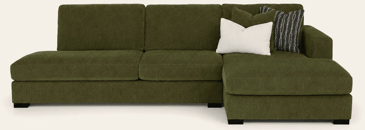 Aurora L-Chaise + Bumper 127" in Vintage Moss - Whats New Furniture Portland OR