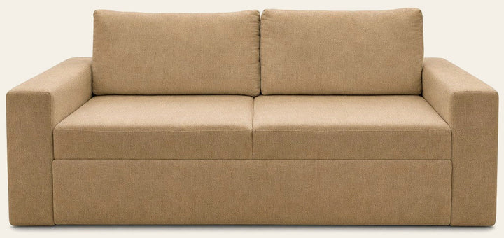 Off white sleeper sofa with clean low-slung lines and a hidden pullout bed - Whats New Furniture Portland OR