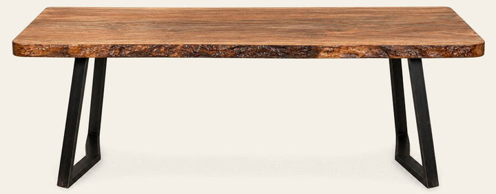 Dark walnut live edge dining table with a natural organic wood edge - Whats New Furniture Portland OR