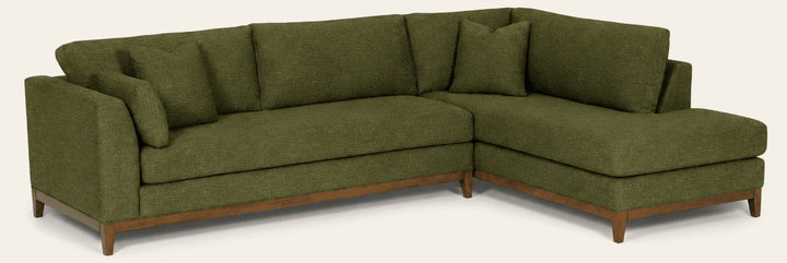 Open Chaise Sectional in Vintage Moss - Whats New Furniture Portland OR